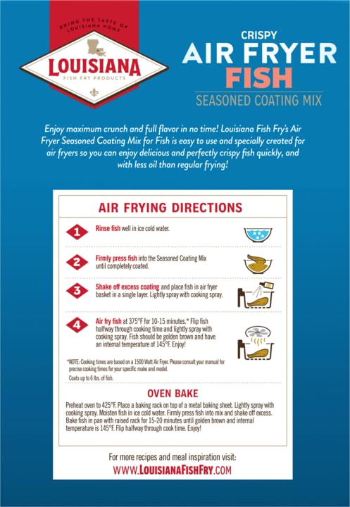 Louisiana Fish Fry, Air Fry Fish Coating Mix, 5 Oz (Pack Of 6)