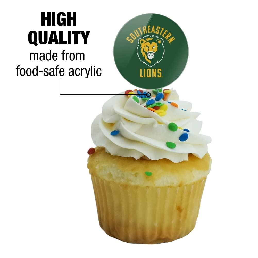 Southeastern Louisiana University Lions Logo Cupcake Picks Toppers Decoration Set Of 6