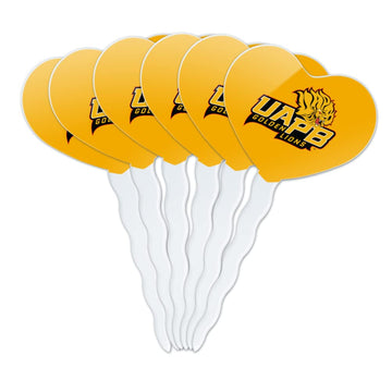 GRAPHICS & MORE Cupcake Picks Set of 6, Heart Decoration, Acrylic, One Size, University of Arkansas at Pine Bluff