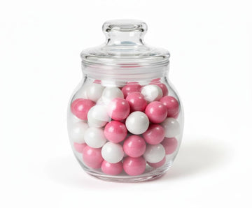 1 Inch Gumballs for Gumball Machin, Celebration Chewing Gum Balls (2 Pound, Baby Girl Mix (Shimmer Bright Pink & White))