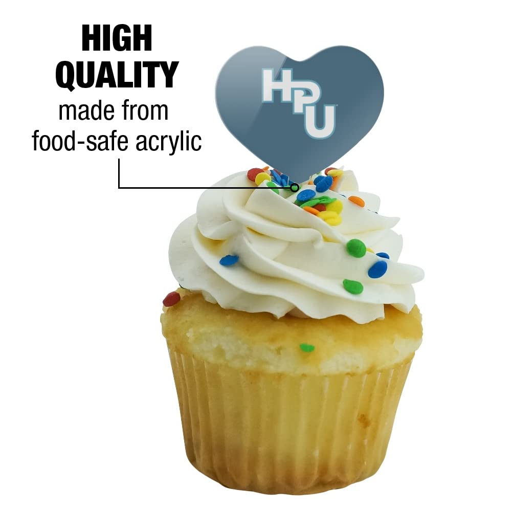 GRAPHICS & MORE Cupcake Picks Set of 6 - Acrylic Heart Toppers - Hawaii Pacific University Design