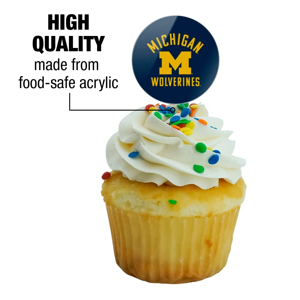 GRAPHICS & MORE University of Michigan Wolverines Logo Cupcake Picks Toppers Decoration Set of 6
