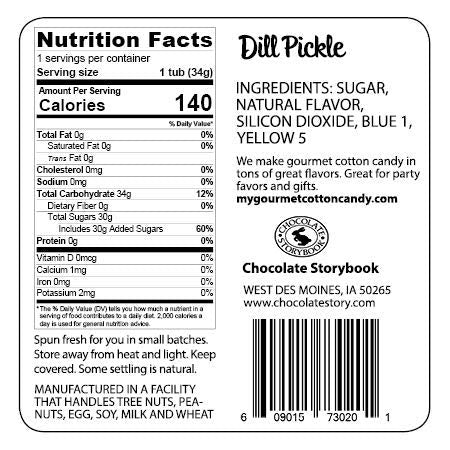 Chocolate Storybook Pickle Gourmet Flavored Cotton Candy - Unique Idea For Holidays, Birthdays, Gag Gifts, Party Favors