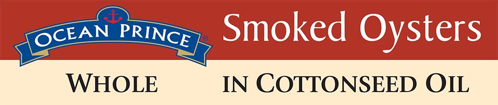 Crown Prince Smoked Oysters in Cottonseed Oil, Pack of 18, 3-Ounce Cans