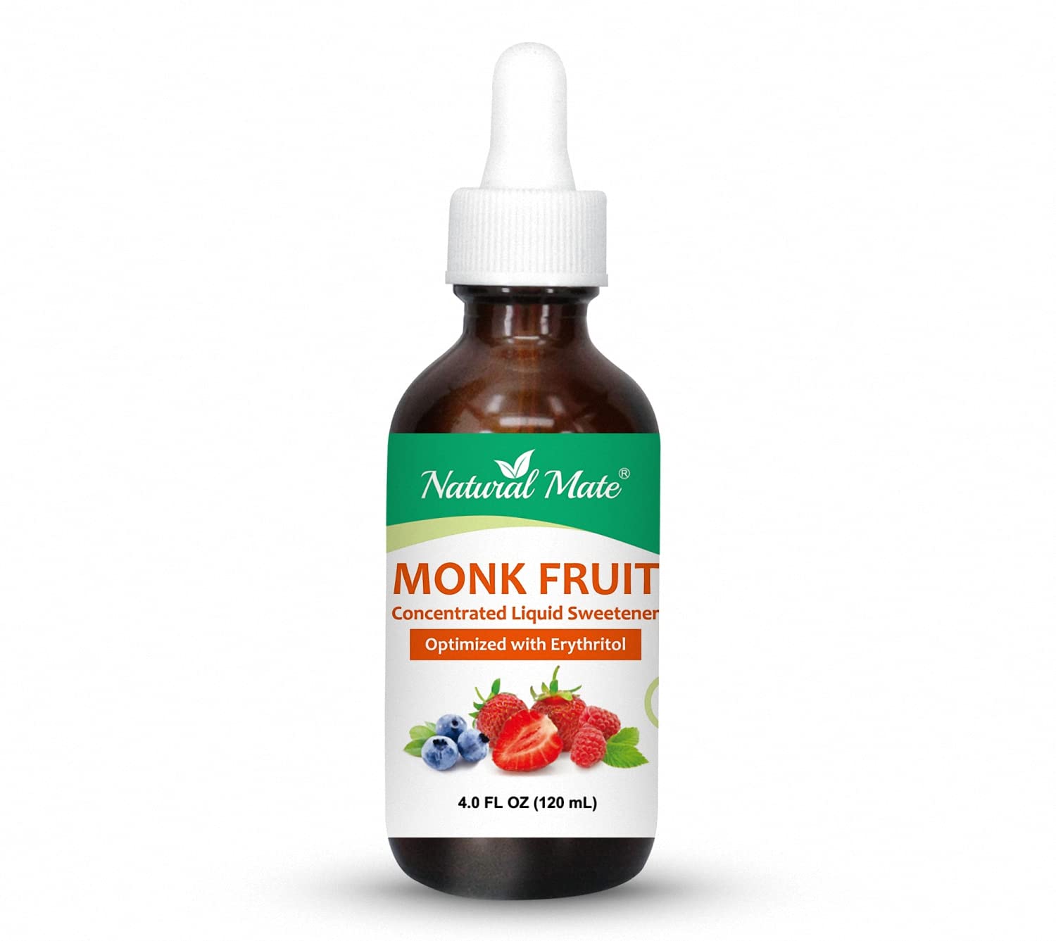 Monk Fruit Liquid Sweetener (Optimized With Erythritol) 4 Fl Oz (120 Ml) - Glass Bottle | 1 Pack
