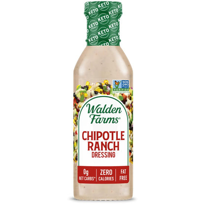 Walden Farms Chipotle Ranch Dressing - Calorie-Free, Gluten-Free, Low Carb, Keto-Friendly, Sugar-Free, Fat-Free, Dairy-Free Smok