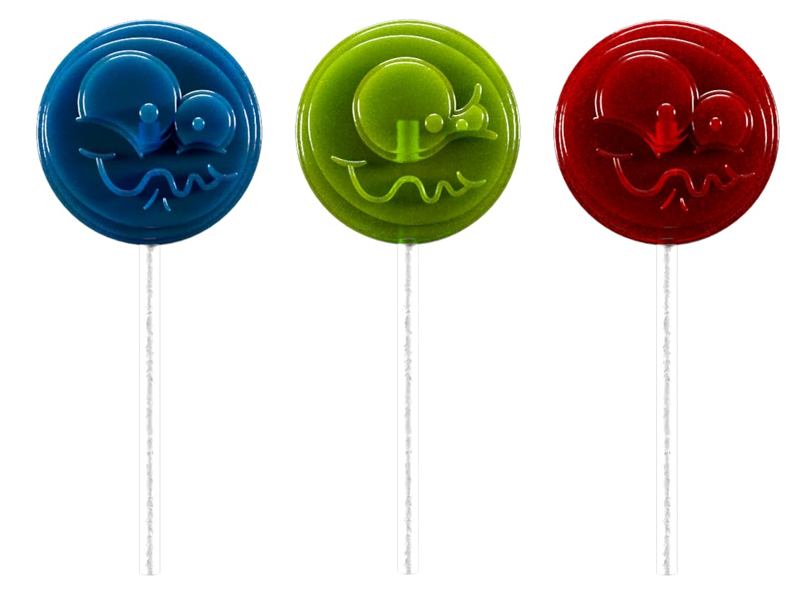 Adams & Brooks, Inc. Sour Punch Lollipops Sour Fruit Flavors Strawberry, Green Apple, Blue Raspberry Sour Lollipops, Sour Punch