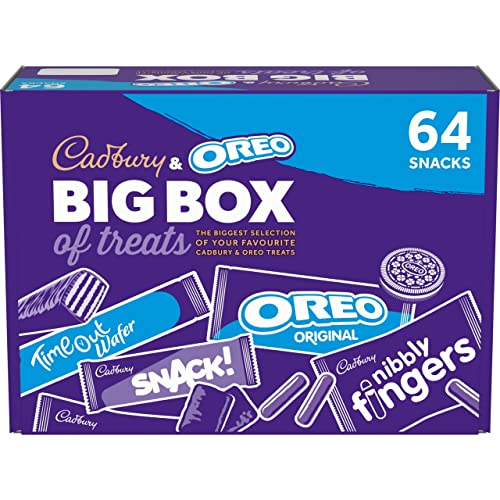 Cadbury & Oreo Biscuit 64 Selection Bulk Box Of Treats 1.8Kg, Hamper, Milk Chocolate Fingers, Time Out, Snack I Sharing Big Biscuit Gift, Family Size, Party, Office Supplies, Lunch Box