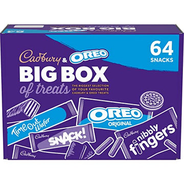 Cadbury & Oreo Biscuit 64 Selection Bulk Box Of Treats 1.8Kg, Hamper, Milk Chocolate Fingers, Time Out, Snack I Sharing Big Biscuit Gift, Family Size, Party, Office Supplies, Lunch Box