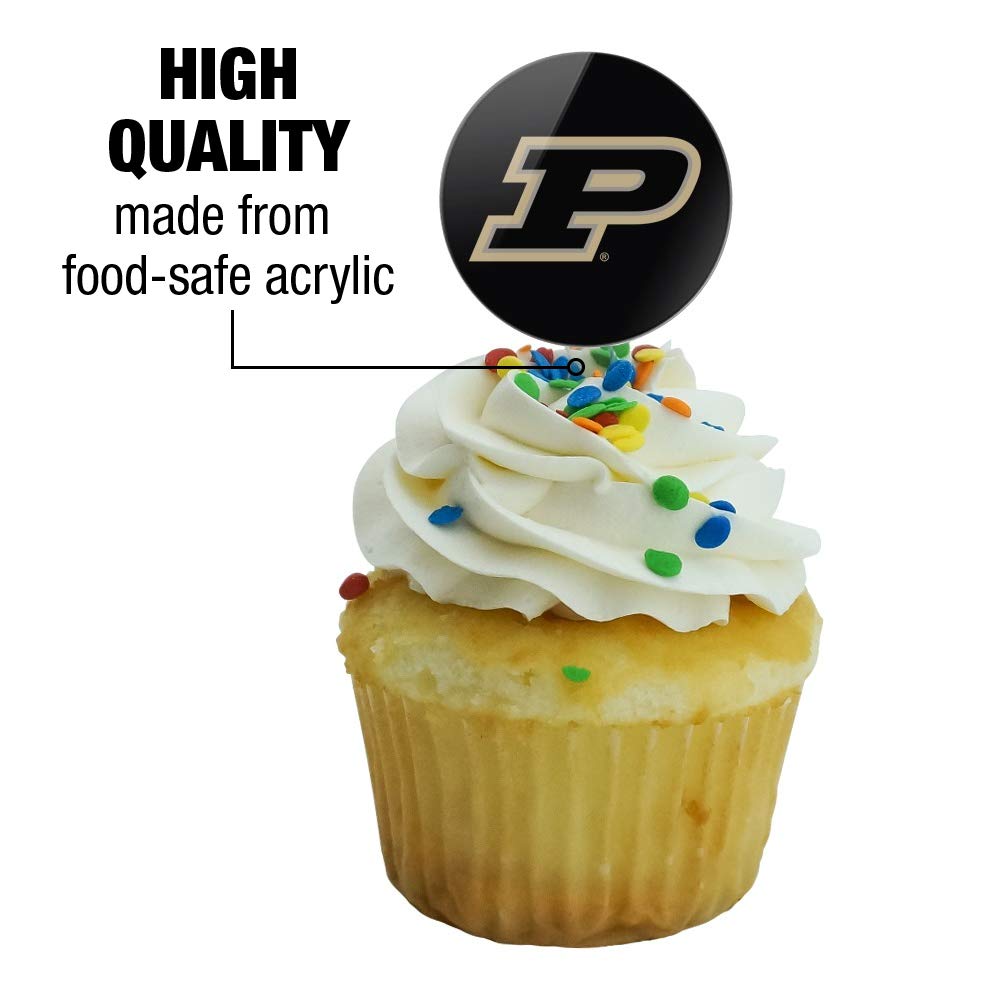 Graphics & More Purdue Boilermakers Logo Cupcake Picks Toppers Decoration Set Of 6