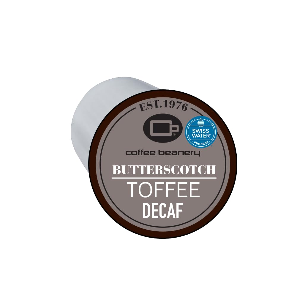 Coffee Beanery Butterscotch Toffee Decaf Coffee Pods Medium Roast, 96 Count Pack