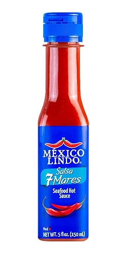 Mexico Lindo 7 Mares Hot Sauce | Perfect For Fish & Seafood | 10,800 Scoville Level | Spicy Flavor | 5 Fl Oz Bottle (Pack Of 1)