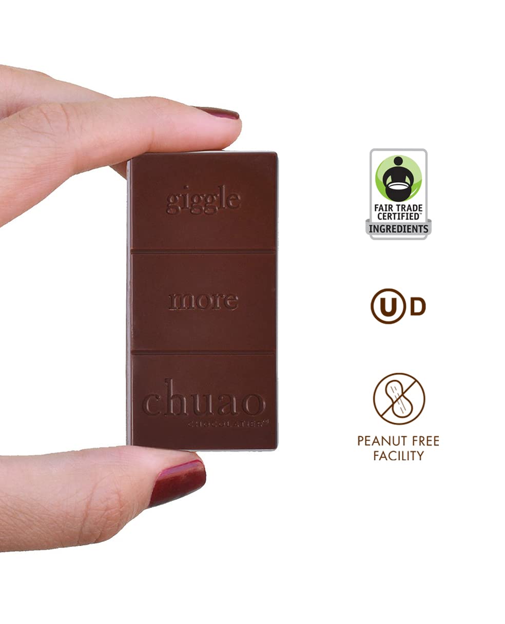 Chuao Chocolatier Salted Chocolate Crunch Dark Chocolate Mini Gourmet Chocolate Bar, 24-Ct. (0.39 Oz. Each)