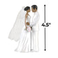 Elegant African American Couple White Plastic Cake Topper - 4.5 (1 Count), Unique & Stylish Centerpiece Decoration - Perfect For Weddings, Engagement & Anniversary Celebrations