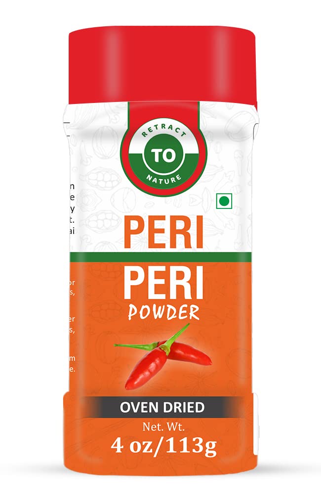 Peri Peri Powder (Birds Eye Chili) - 4 oz/113 gm, 100% Pure, Oven Dried, Spicy Chili Powder