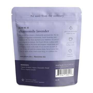 Paromi Chamomile Lavender Rooibos, Resealable Pouch, 15 Count