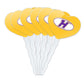 GRAPHICS & MORE Cupcake Picks Set of 6, Acrylic, Hunter College Heart Design, Model CUPT.HRT.ACR.6PK.CLCHUN500B