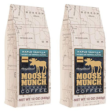 Moose Munch Gourmet Ground Coffee By Harry & David, 2/12 Oz Bags (Maple Vanilla)