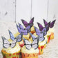 Sugar Robot Edible Butterflies For Cake Decorating- Ombre Monarch Butterfly- Cake Toppers And Cupcake Toppers - Decoration Made In The Usa - Enhanced Crafted (Purple)