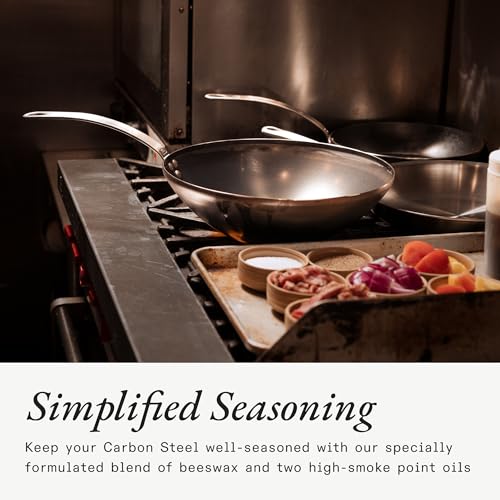 Made In Cookware - Carbon Steel Seasoning Wax (6 Oz) - Crafted in Canada - Rice Bran Wax, Canola Oil and Grapeseed Oil