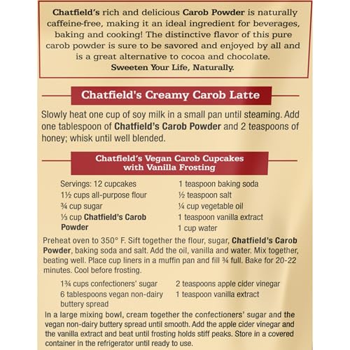 Chatfields enhanced Carob Powder  Caffeine-Free  Vegan Friendly  Kosher  Gluten Free & Non-GMO  16 Ounce (Pack of 6)