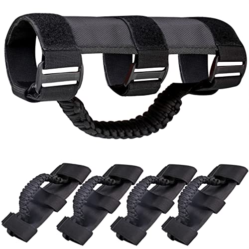 Moveland Upgrade Grab Handle Compatible With Jeep Wrangler Tj Yj Jk Utv, 4 Pack Deluxe Rollbar Grab Handles Easy-To-Fit For 1987
