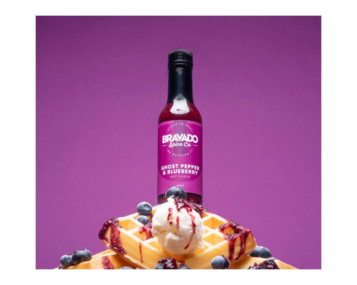 Ghost Pepper and Blueberry Hot Sauce By Bravado Spice FEATURED ON HOT ONES Gluten Free, Vegan, Low Carb, Paleo Hot Sauce All Nat