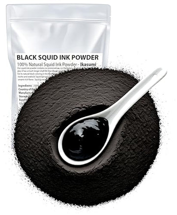 Ikasumi Black Squid Ink Powder - Genuine Ikasumi, 100% Pure, No Added Ingredients - Squid Cuttlefish Ink Powder, Net Weight: 1.7