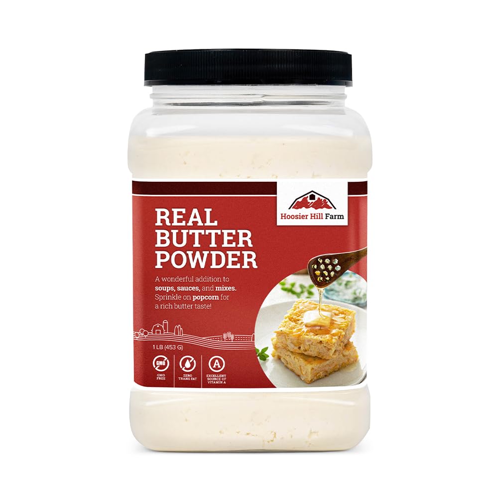 Hoosier Hill Farm Real Butter Powder, 1LB, White, Pack of 1
