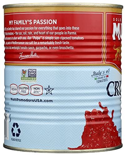 Mutti Finely Crushed Tomatoes, No Additives Or Preservatives, Vegan, Gluten Free & Non-Gmo, 28 Oz (Pack Of 6)