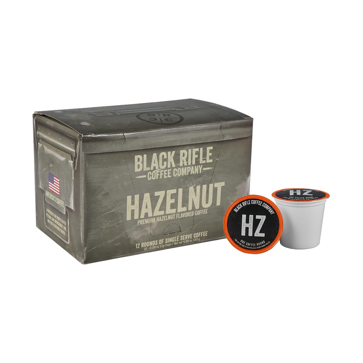 Black Rifle Coffee Company Hazelnut Flavored Medium Roast Coffee Pods, 12 Count