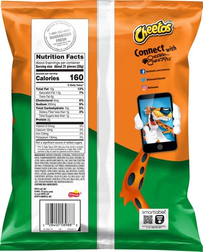 Cheetos Crunchy Cheddar Jalapeo Cheese Flavored Snacks, 8.5 Oz