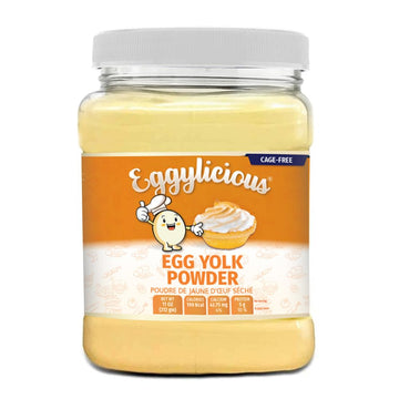 Eggylicious | Pack Of 4 | Cage-Free Egg Yolk Powder 11 Oz (312 Gm) | Made In Usa From Humanely-Raised Cage-Free Eggs | Perfect For Smoothies  Puddings  Baking  Sauces | Non-Bioenflavor Blendeered