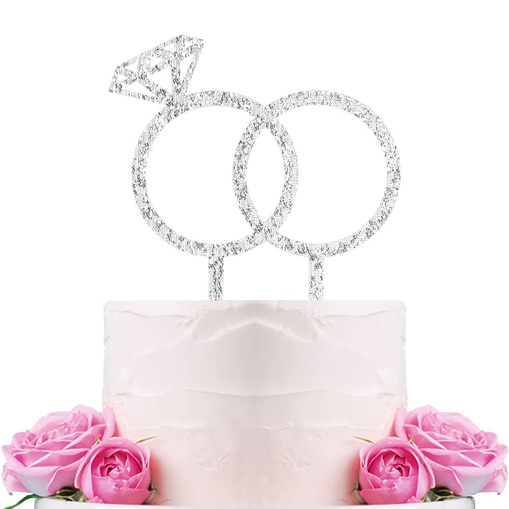 Diamond Ring Cake Topper - Engagement - Wedding - Bridal Shower - Valentine Party Decoration