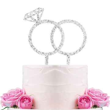 Diamond Ring Cake Topper - Engagement - Wedding - Bridal Shower - Valentine Party Decoration