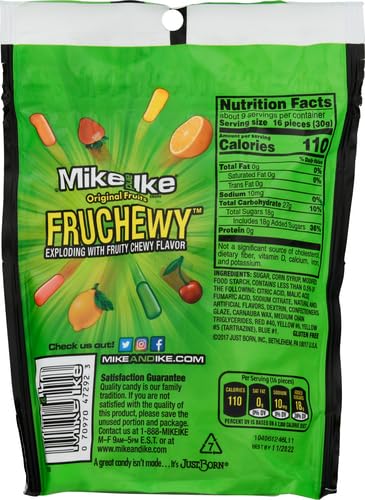 Mike & Ike Assorted Fruit Original Chew Candies, 10 Oz