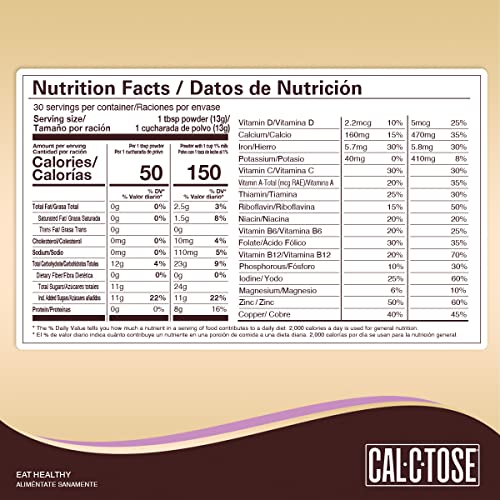 Cal-C-Tose Powdered Chocolate Drink Mix 14.1 oz (12-Pack)