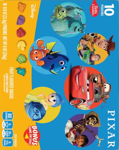 Betty Crocker Disney Pixar Fruit Flavored Gummy Snacks, 10 Count Pouches