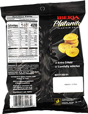 Iberia Garlic Plantain Chips, 3 Ounce (Pack Of 24)