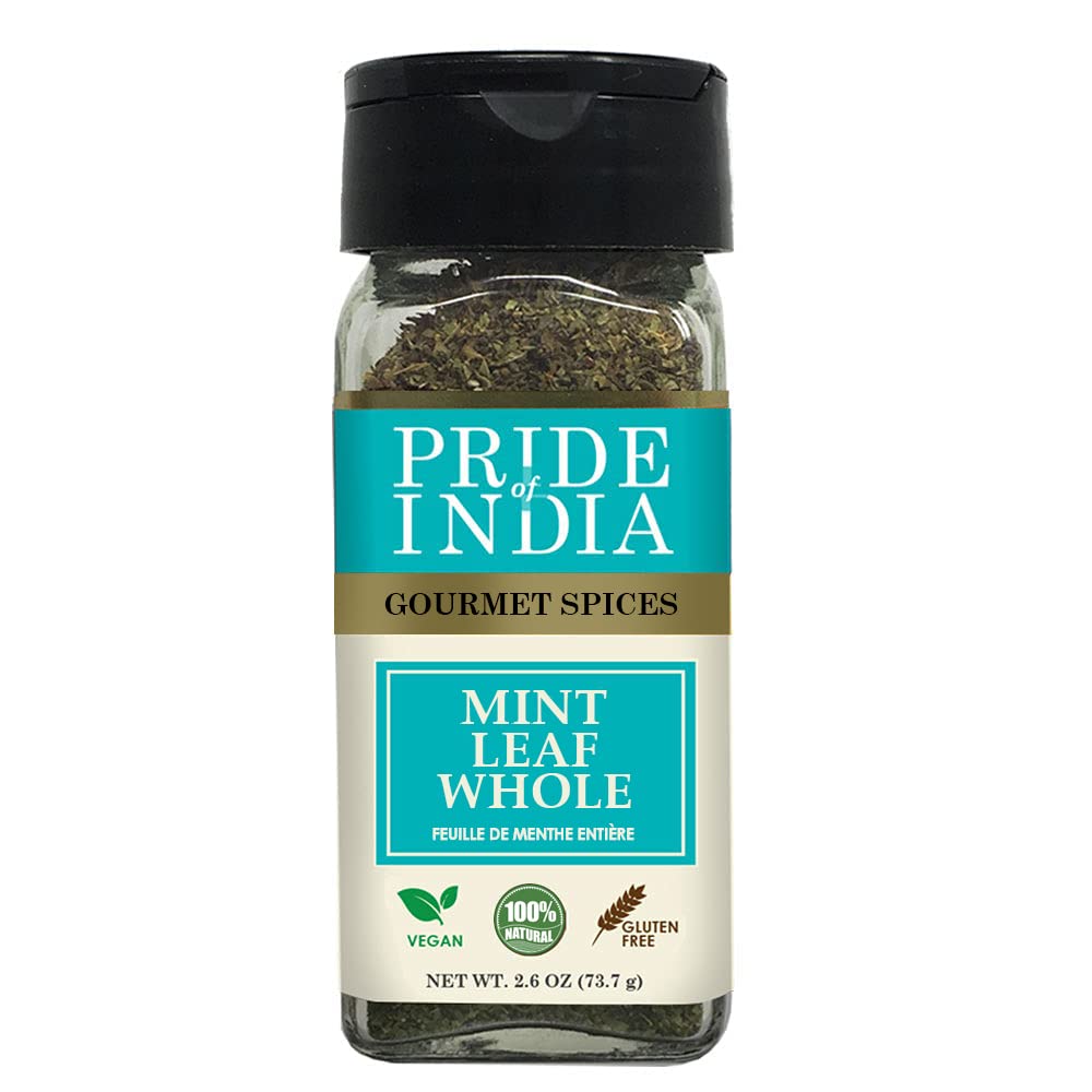 Pride Of India - Mint Leaf Whole - Cut & Sifted For Convenience Of Use - Good For Culinary Uses - Ideal For Tea/Beverages - Easy