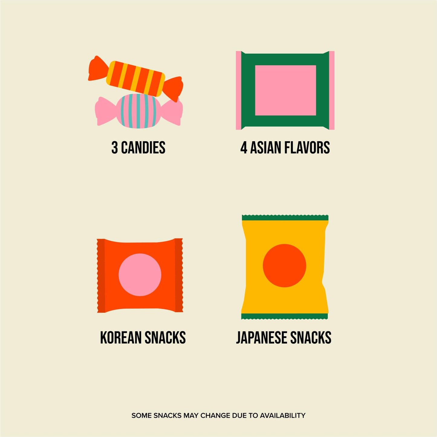 Seconde Nature Korean and Japanese Snack Box - 25 Count Care Package with Chips, Cookies, Noodles, and Mochi - Ideal for All Ages