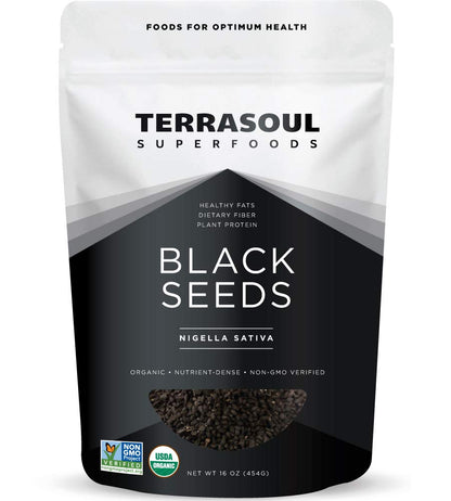 Terrasoul Superfoods Organic Black cumin Seeds (Nigella Sativa) 1 Lb - Digestive Health  Immunity
