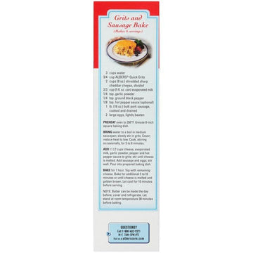 Albers Enriched Hominy Quick Grits, Naturally Low In Fat, 40 Oz Box (Pack Of 12)