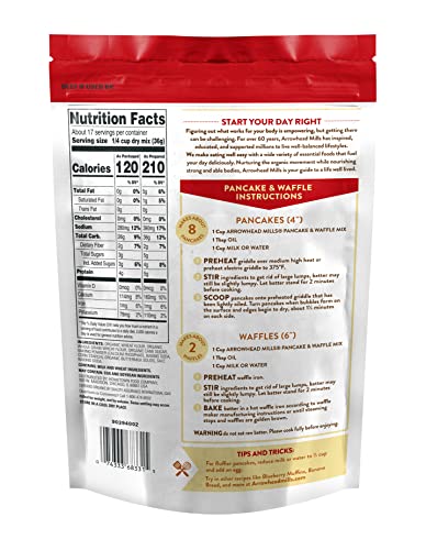 Arrowhead Mills Buttermilk Pancake & Waffle Mix, 22 Ounce (Pack Of 6)