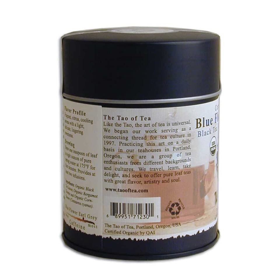 The Tao Of Tea, Blue Flower Earl Grey Black Tea, Loose Leaf, 3.5 Ounce Tin