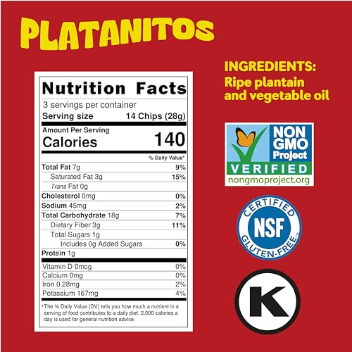 Mayt   Garlic Chips | Healthy Snacks | 3 Oz Snacks | Non Gmo | Gluten Free Snacks | Kosher | Garlic Chips Fried | Plantains Chip