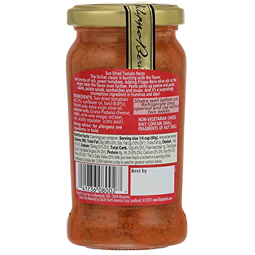 Filippo Berio Sun Dried Tomato Pesto, 6.7 oz  190 g