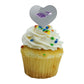 GRAPHICS & MORE Cupcake Picks Set of 6, Acrylic Heart Decorations, UW Whitewater, One Size