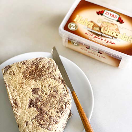 Ziyad Traditional Mediterranean Sesame Fudge Halva With Chocolate, Additives No Preservatives, 25 Oz