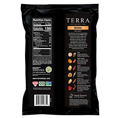 Terra Vegetable Chips, Original With Sea Salt Vegetable Chips, 6.8 Oz (Pack Of 12)